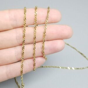Vintage Long Sterling Silver Gold Plated Chain Necklace 28 Inches, Made in Italy